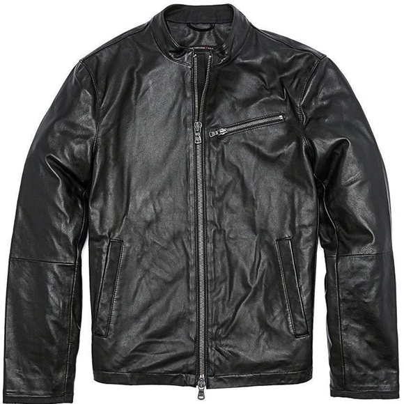 John Varvatos Star USA Men's Moto Leather Jacket - Picture 5 of 5